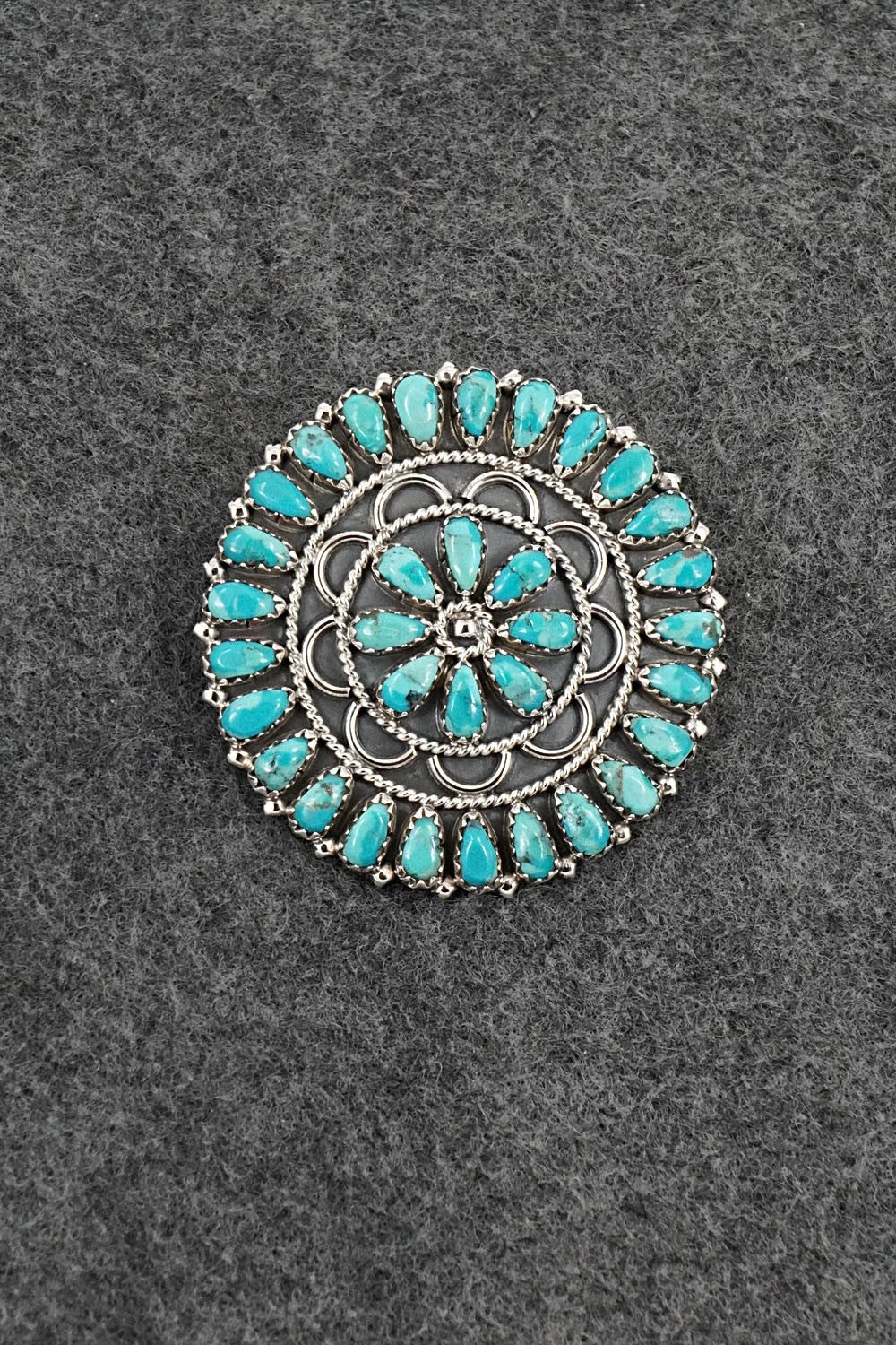 Turquoise & Sterling Silver Squash Blossom Set - Gerald Mitchell