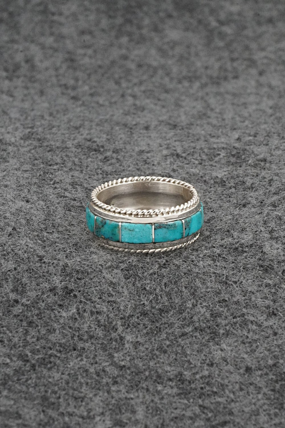 Turquoise & Sterling Silver Ring - Bruce Johnson - Size 7