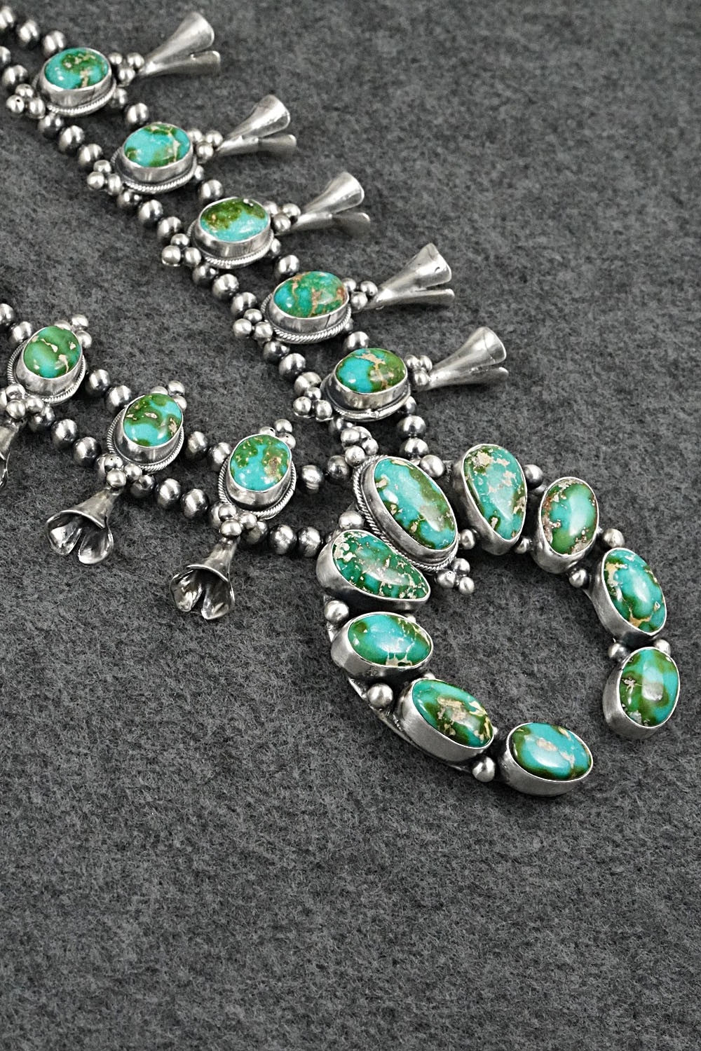 Turquoise & Sterling Silver Squash Blossom Set - Darrin Livingston