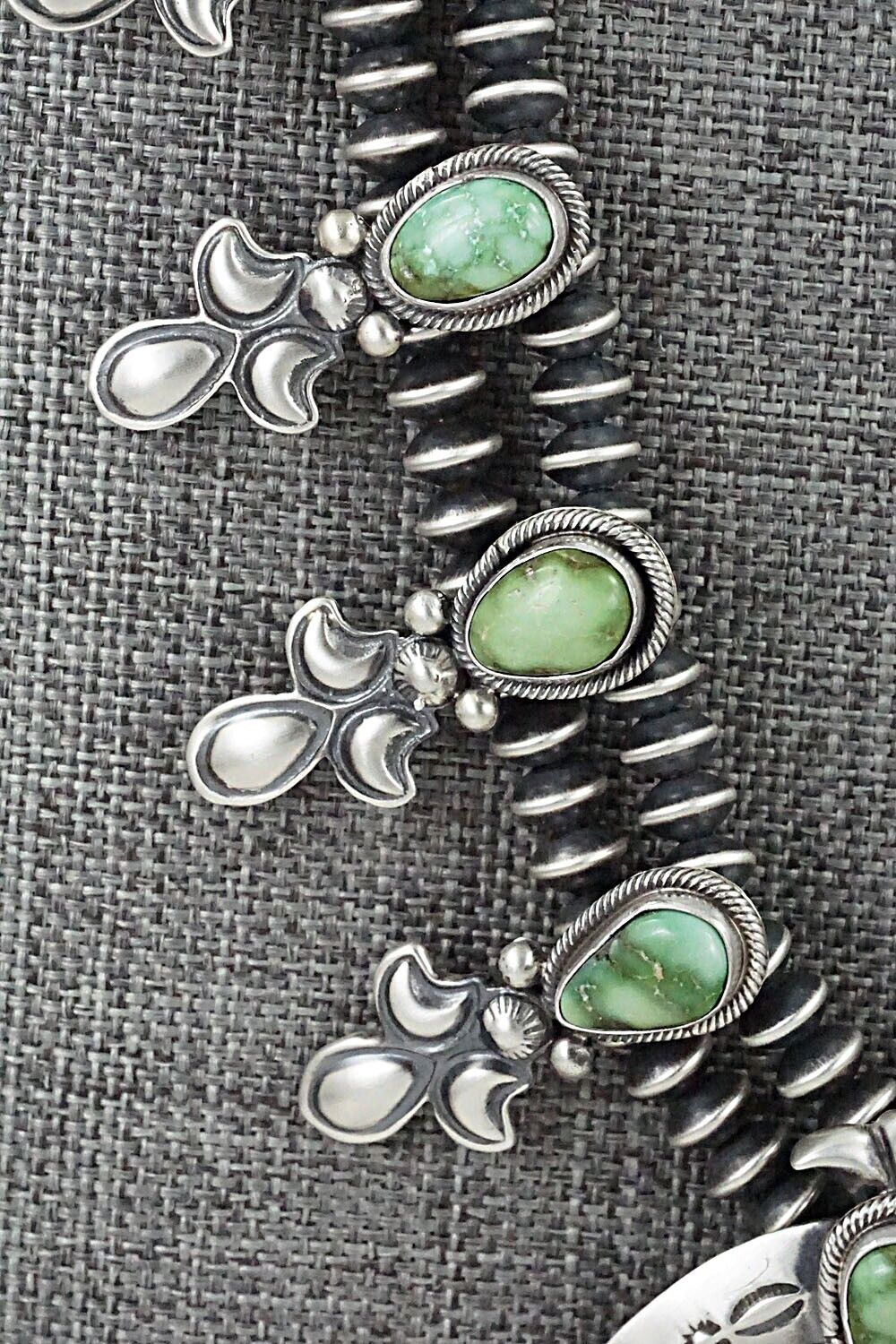 Turquoise & Sterling Silver Squash Blossom Set - Paige Gordon