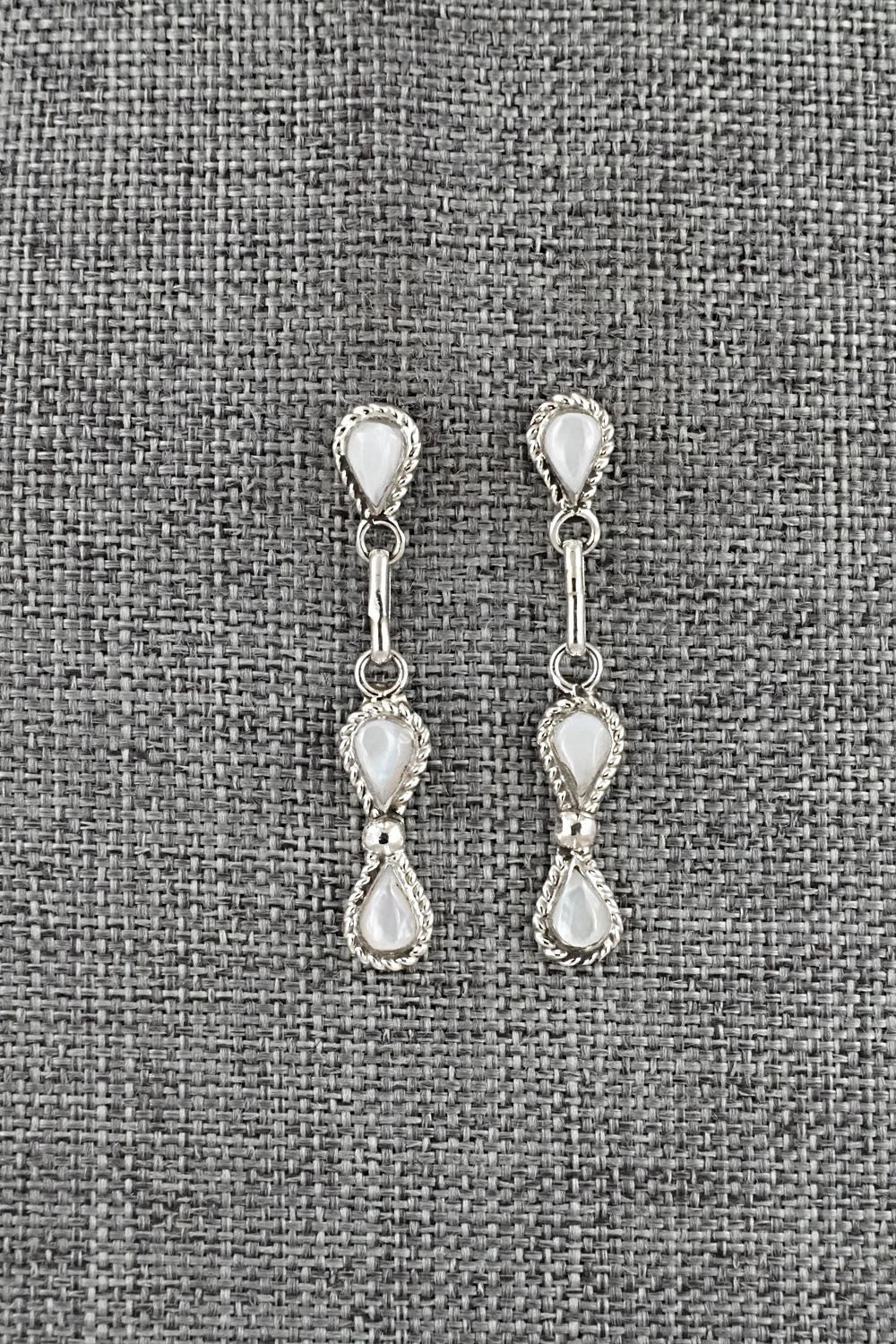 Mother of Pearl & Sterling Silver Earrings - Carol Lateyice