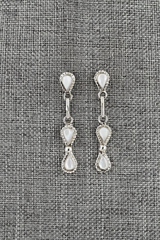Mother of Pearl & Sterling Silver Earrings - Carol Lateyice