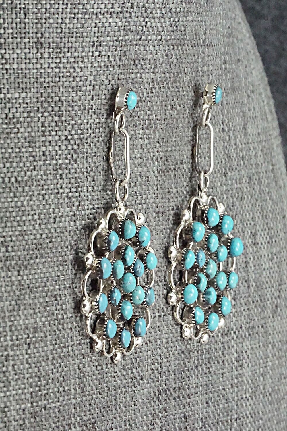 Turquoise & Sterling Silver Earrings - Yvette Kaamasee