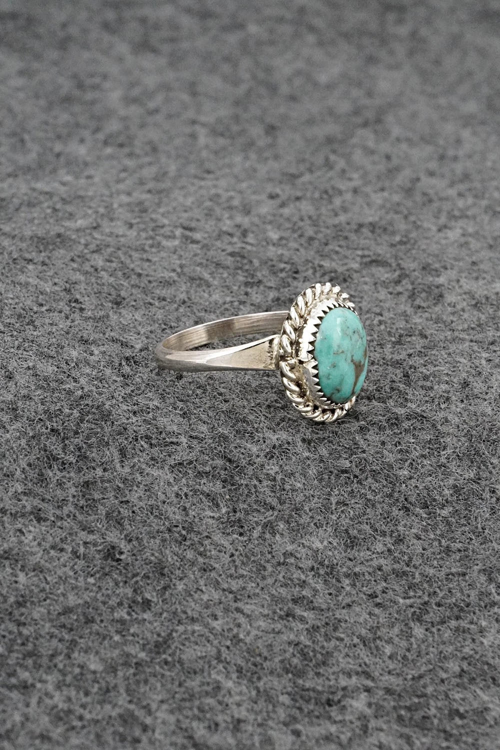 Turquoise & Sterling Silver Ring - Darius Arviso - Size 8