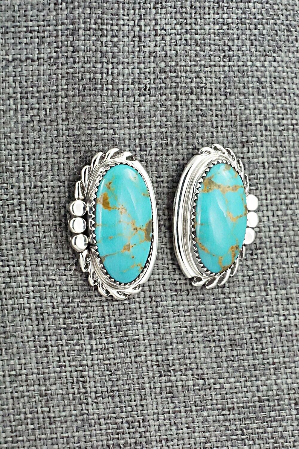 Turquoise and Sterling Silver Earrings - Delores Cadman