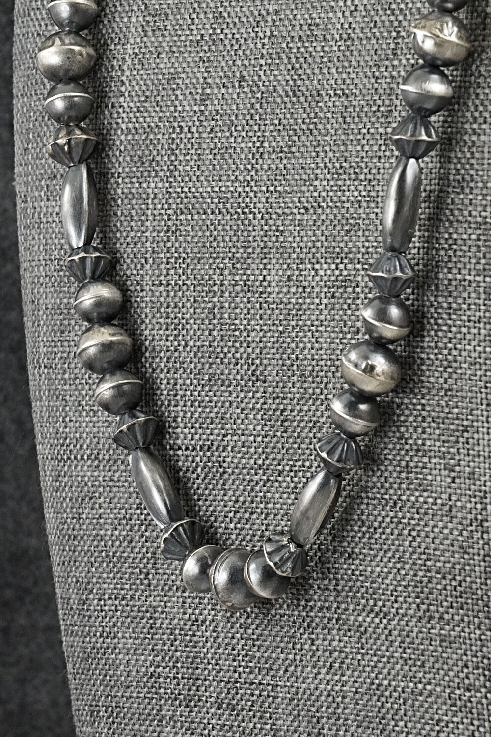 Sterling Silver Navajo Pearl Necklace 28" - Vintage