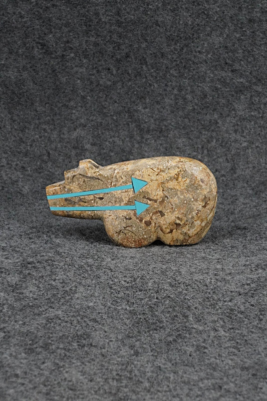 Bear Zuni Fetish Carving - Bernard Laiwakete