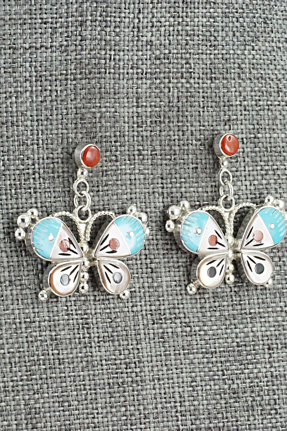 Multi-Stone & Sterling Silver Earrings - Lyndon Ahiyite