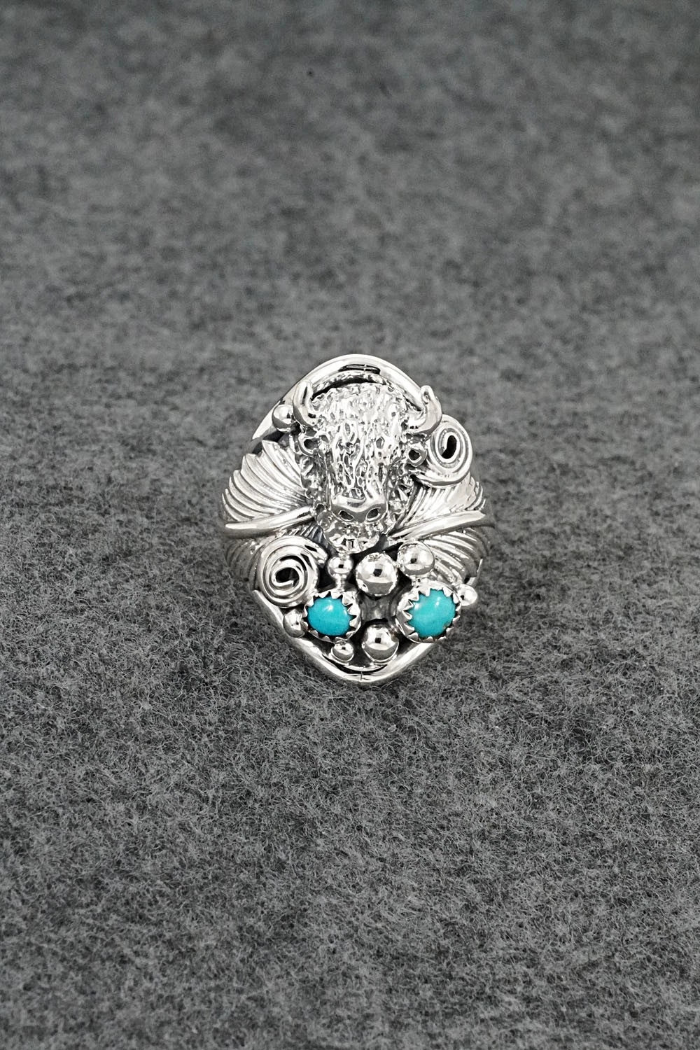 Turquoise & Sterling Silver Ring - Darrell Morgan - Size 10