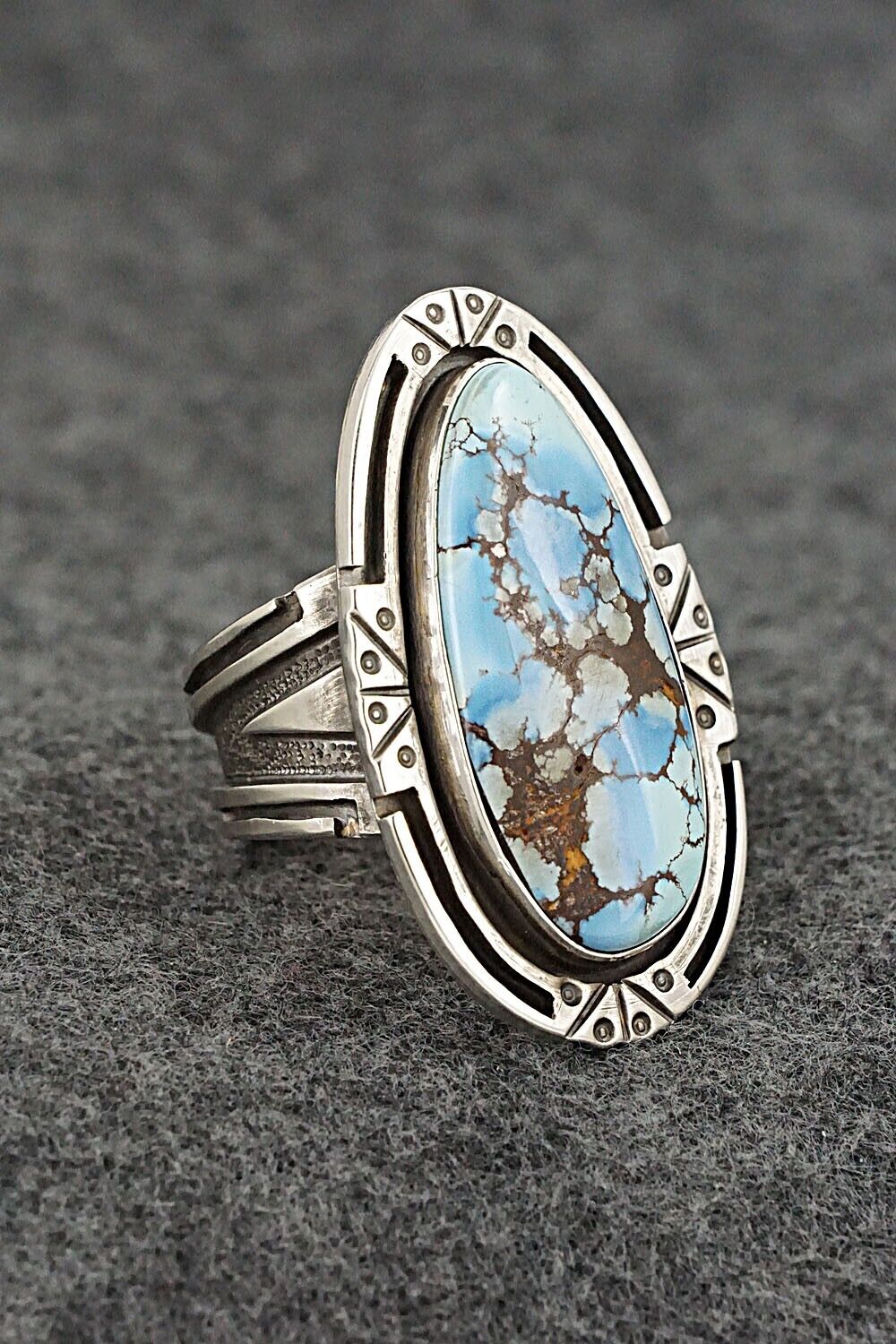 Turquoise and Sterling Silver Ring - Cooper Willie - Size 11.75