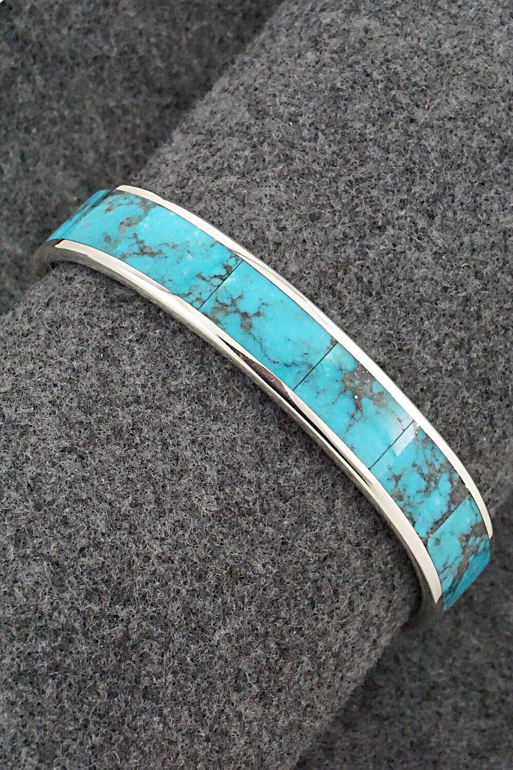 Turquoise & Sterling Silver Inlay Bracelet - Larry Loretto