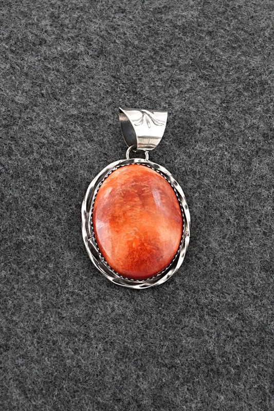 Spiny Oyster & Sterling Silver Pendant - Ernest Hawthorne