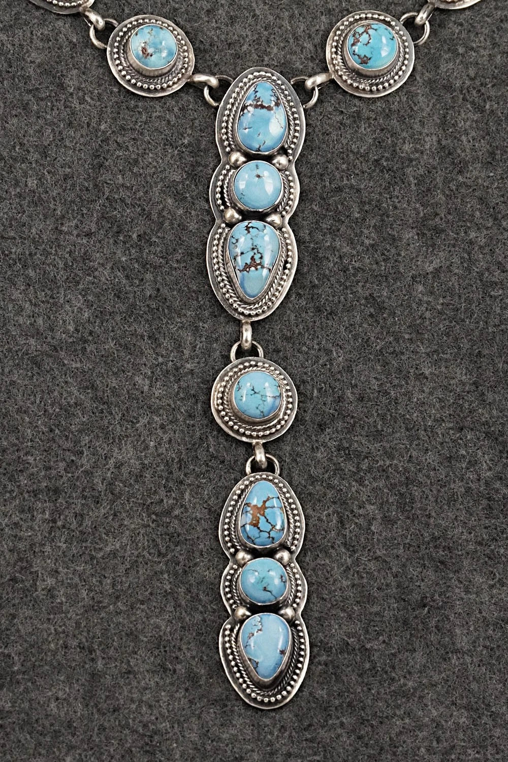 Turquoise & Sterling Silver Necklace and Earrings Set - Kathleen Livingston