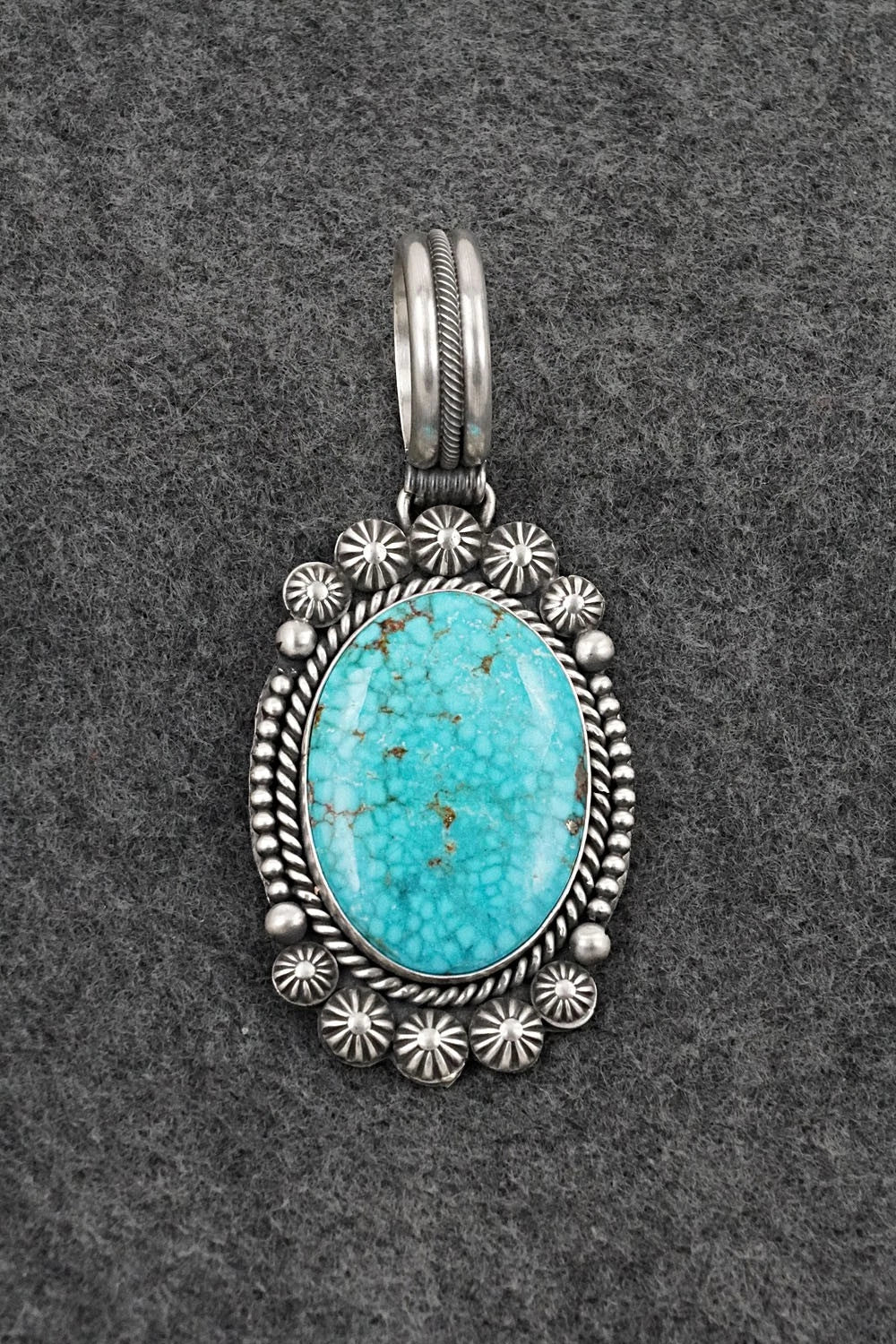 Turquoise & Sterling Silver Pendant - Michael Calladitto