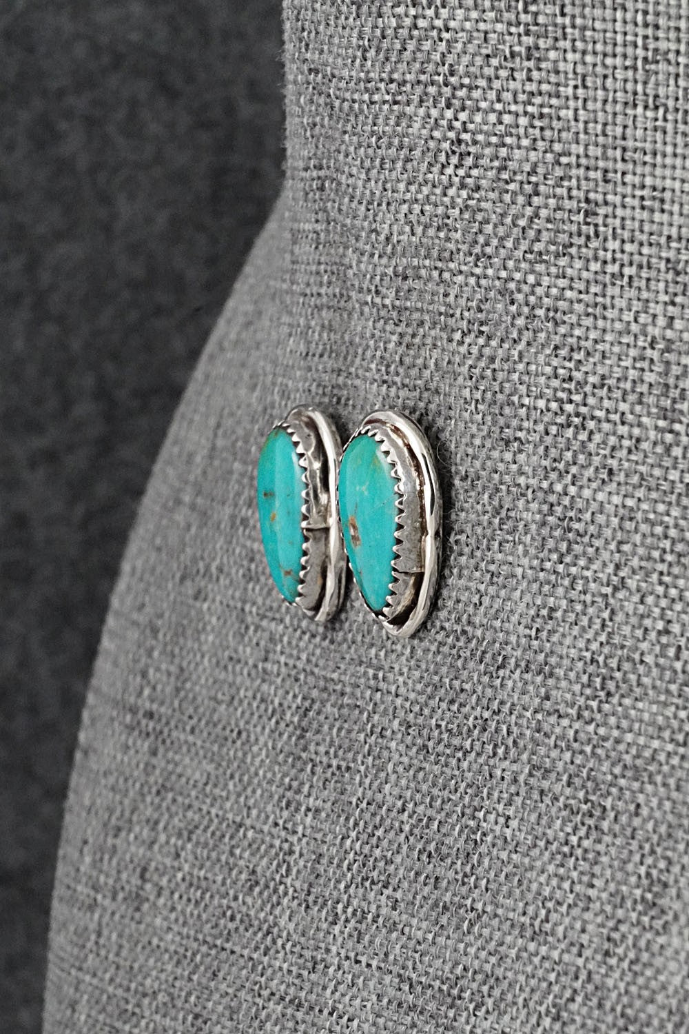 Turquoise & Sterling Silver Earrings - Ernest Hawthorne