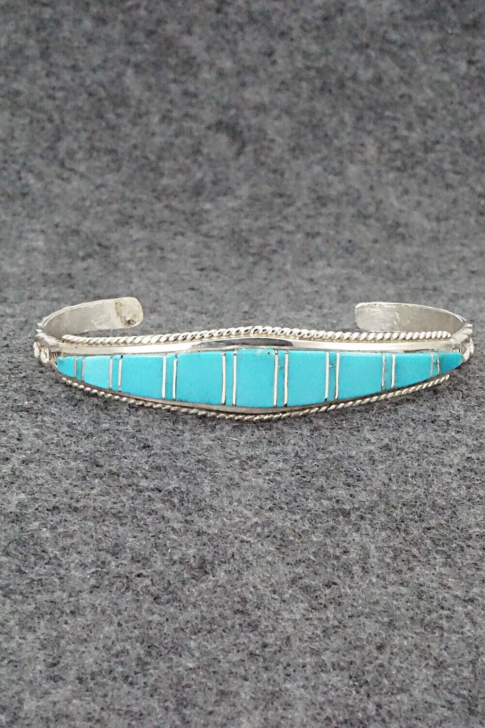 Turquoise & Sterling Silver Inlay Bracelet - Deirdre Luna Panteah