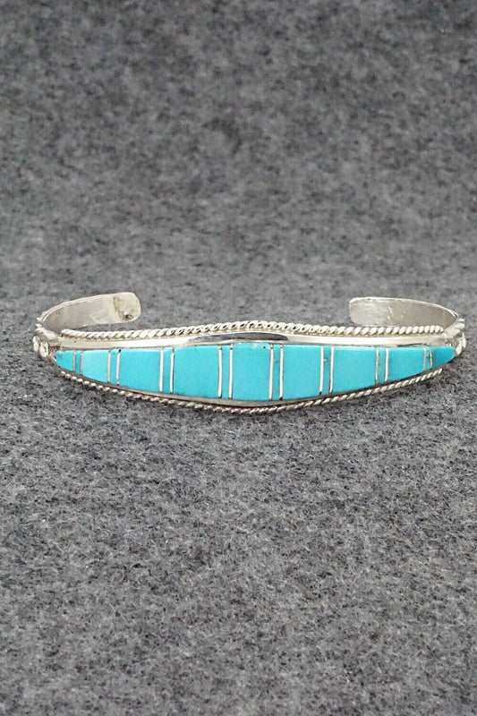 Turquoise & Sterling Silver Inlay Bracelet - Deirdre Luna Panteah