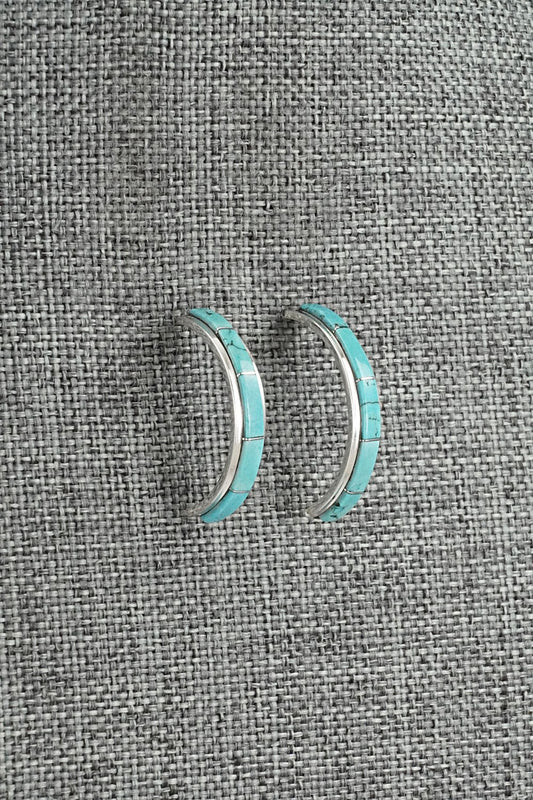 Turquoise & Sterling Silver Earrings - Gloria Waatsa
