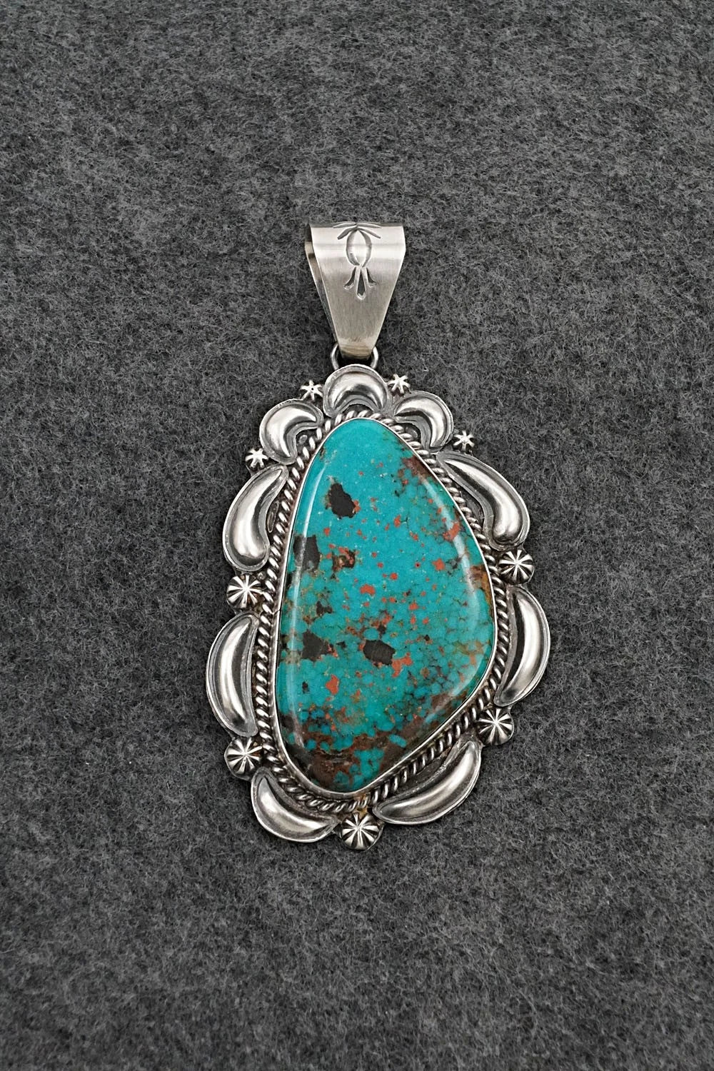 Turquoise & Sterling Silver Pendant - Raymond Delgarito