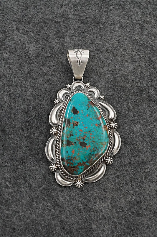 Turquoise & Sterling Silver Pendant - Raymond Delgarito