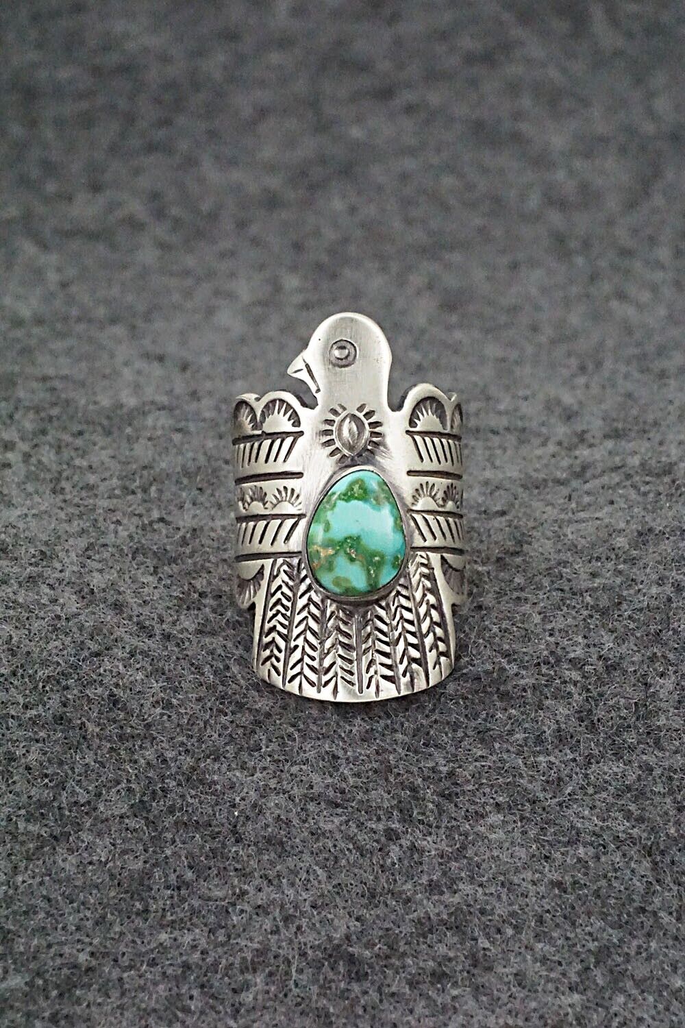 Turquoise and Sterling Silver Ring - Raymond Coriz - Size 7