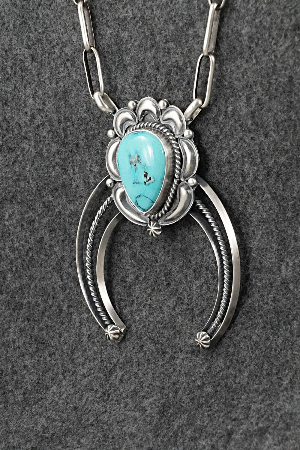 Turquoise & Sterling Silver Necklace - Raymond Delgarito