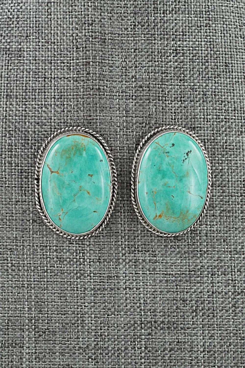 Turquoise & Sterling Silver Earrings - Eugene Gruber