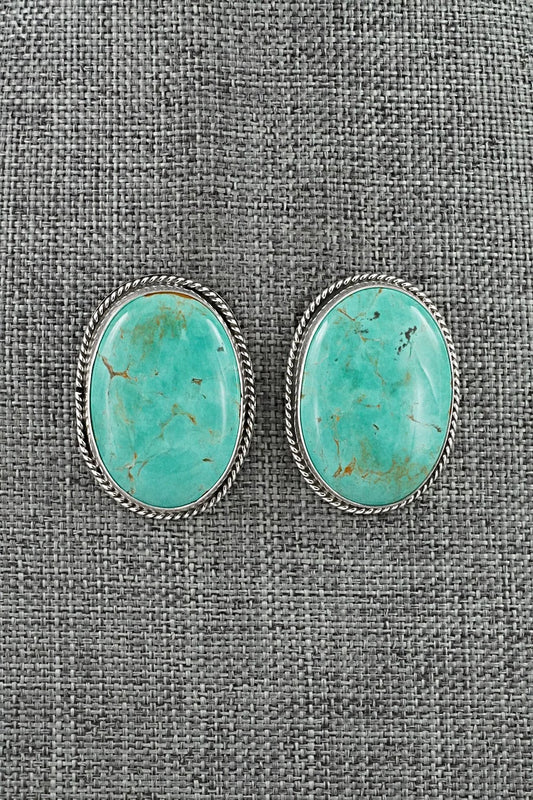 Turquoise & Sterling Silver Earrings - Eugene Gruber