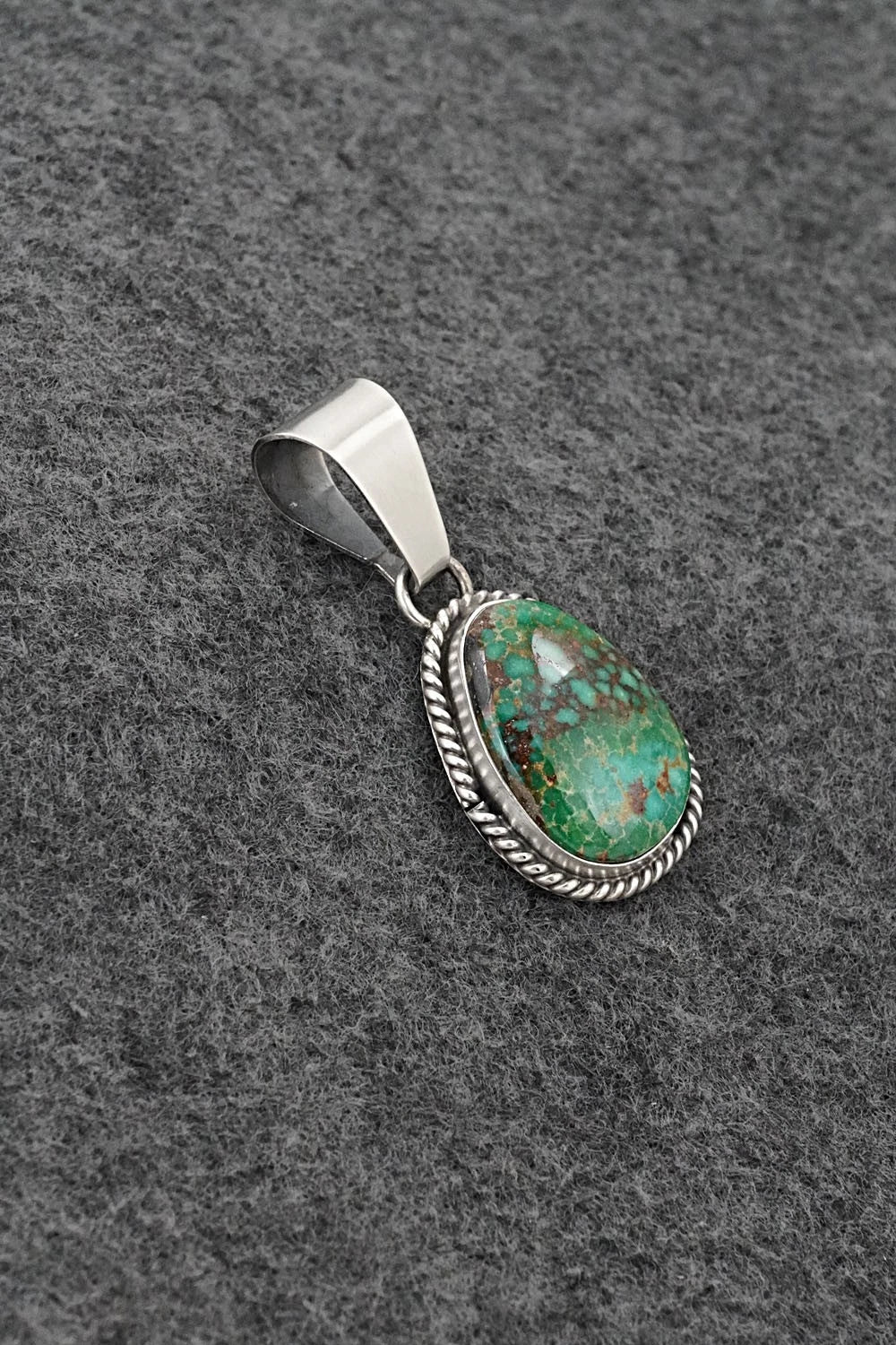 Turquoise & Sterling Silver Pendant - Eugene Gruber