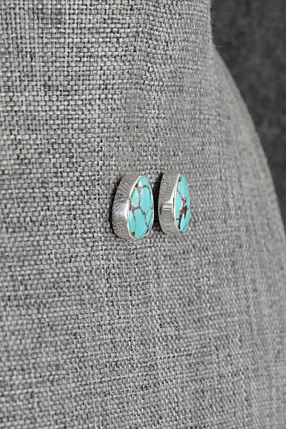 Turquoise & Sterling Silver Earrings - Eugene Gruber