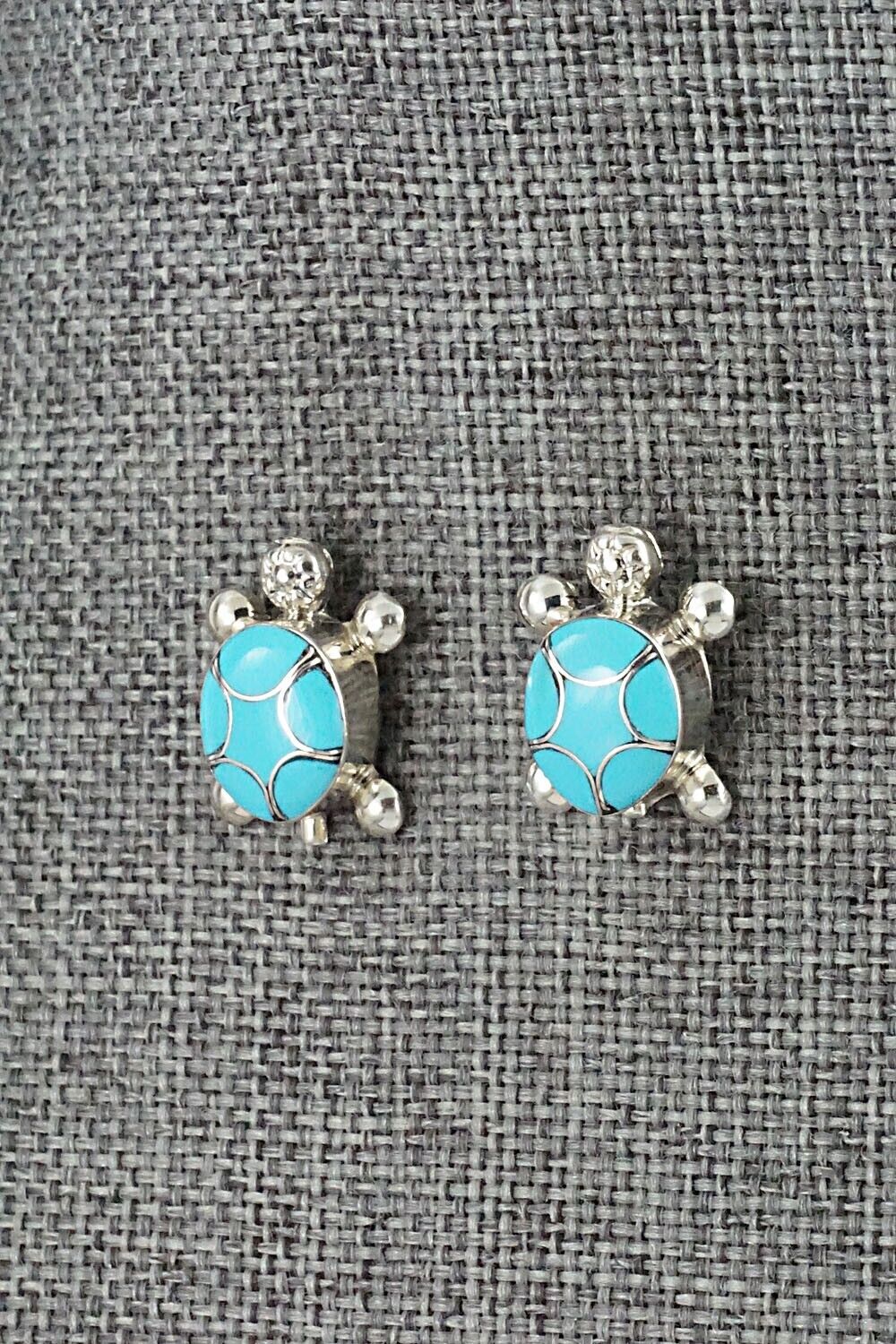Turquoise & Sterling Silver Earrings - Amielda Peynetsa
