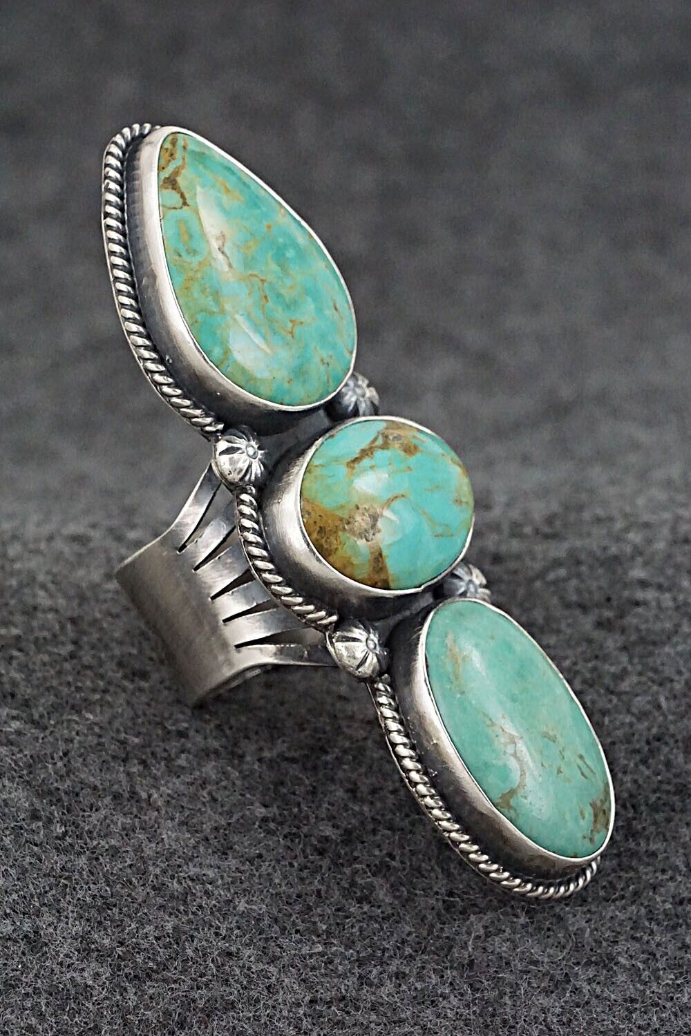 Turquoise & Sterling Silver Ring - Annie Hoskie - Size 9