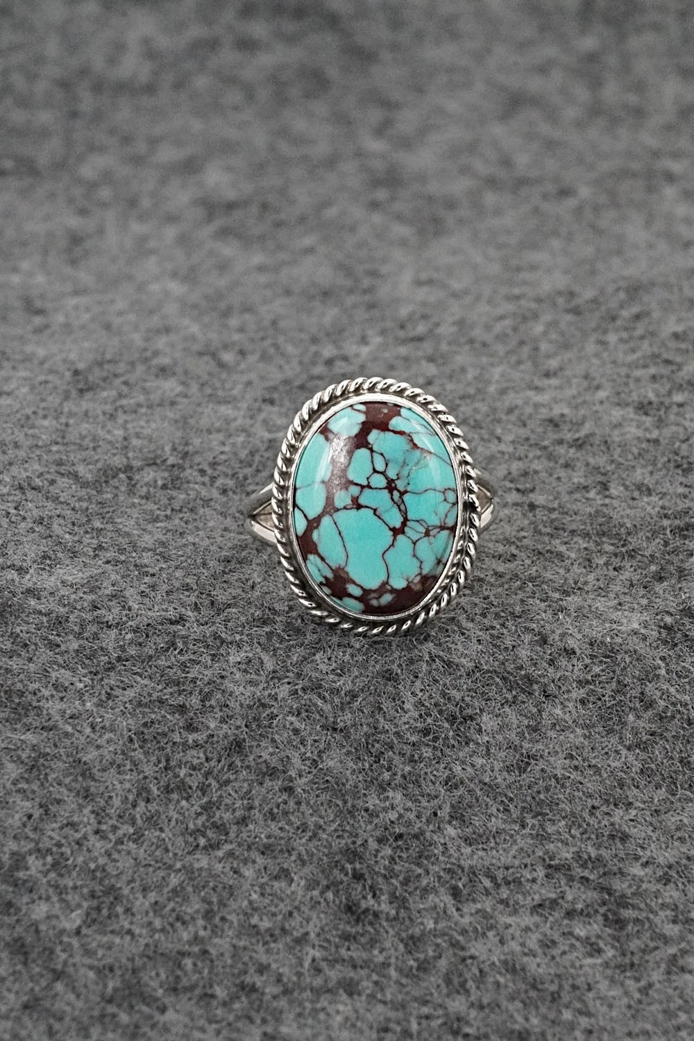 Turquoise & Sterling Silver Ring - Eugene Gruber - Size 8