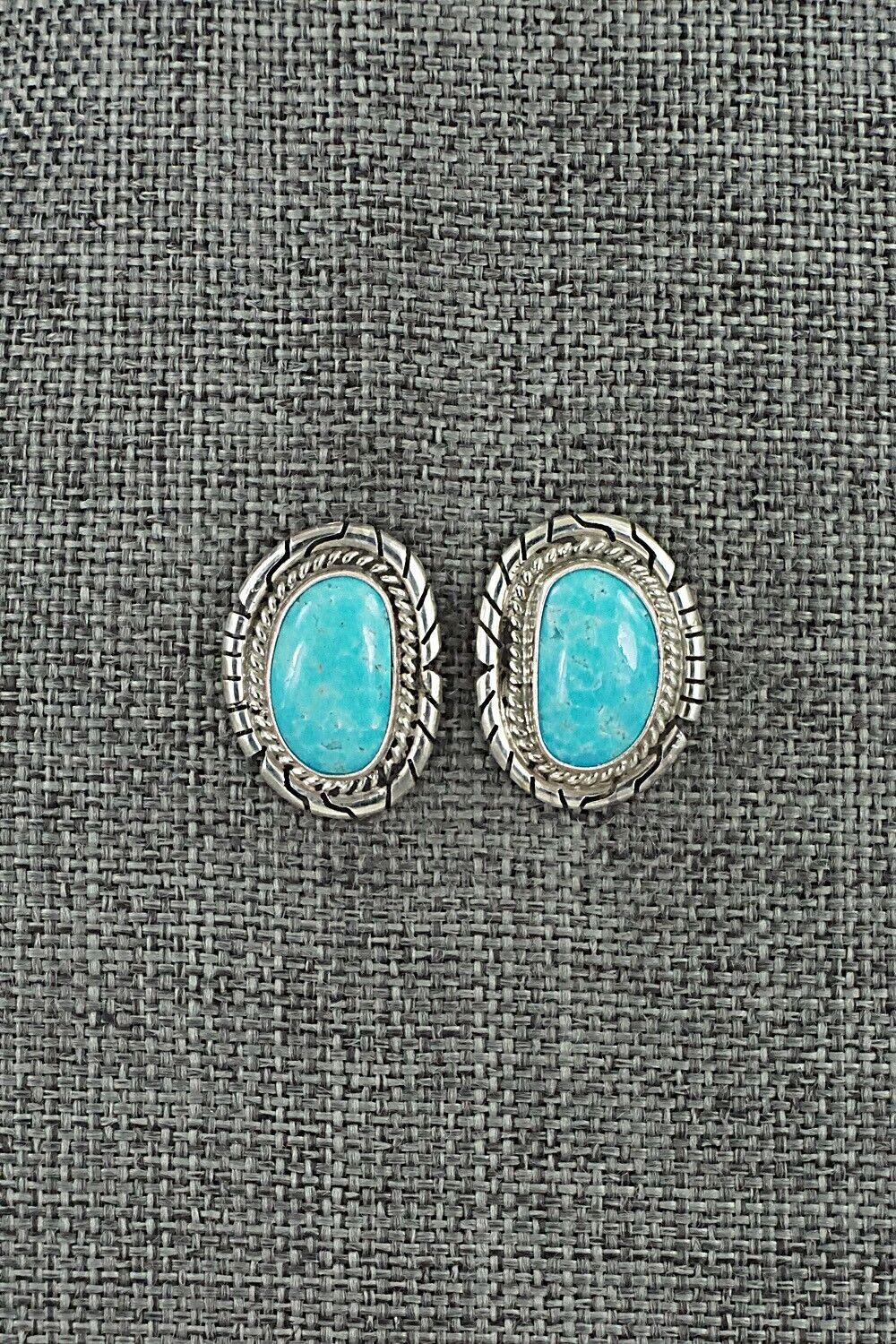 Turquoise & Sterling Silver Earrings - Peggy Skeets