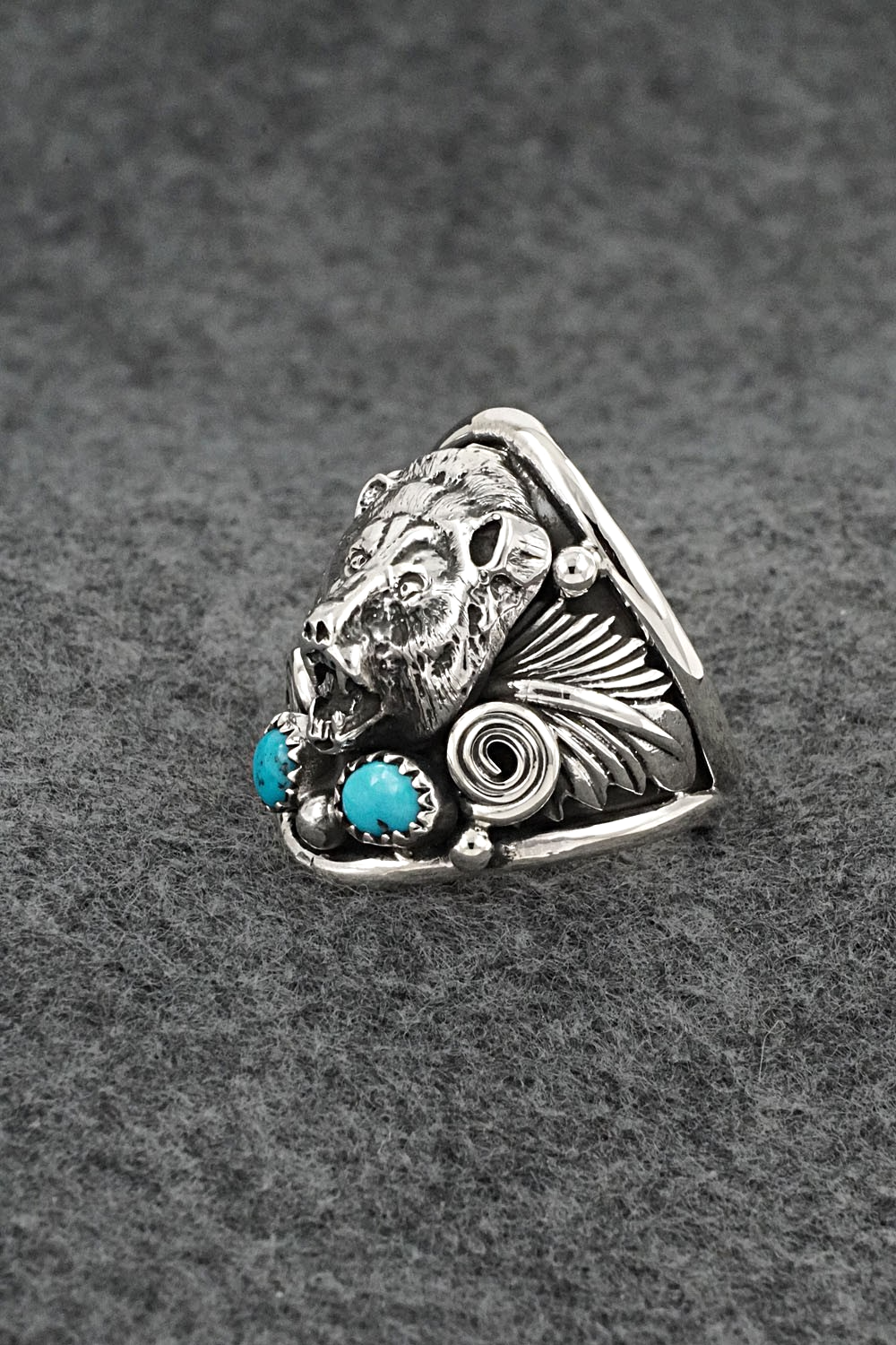 Turquoise & Sterling Silver Ring - Jeanette Saunders - Size 10.5