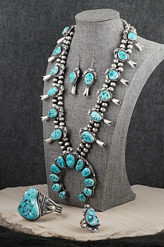 Turquoise & Sterling Silver Squash Blossom Set - Derrick Gordon