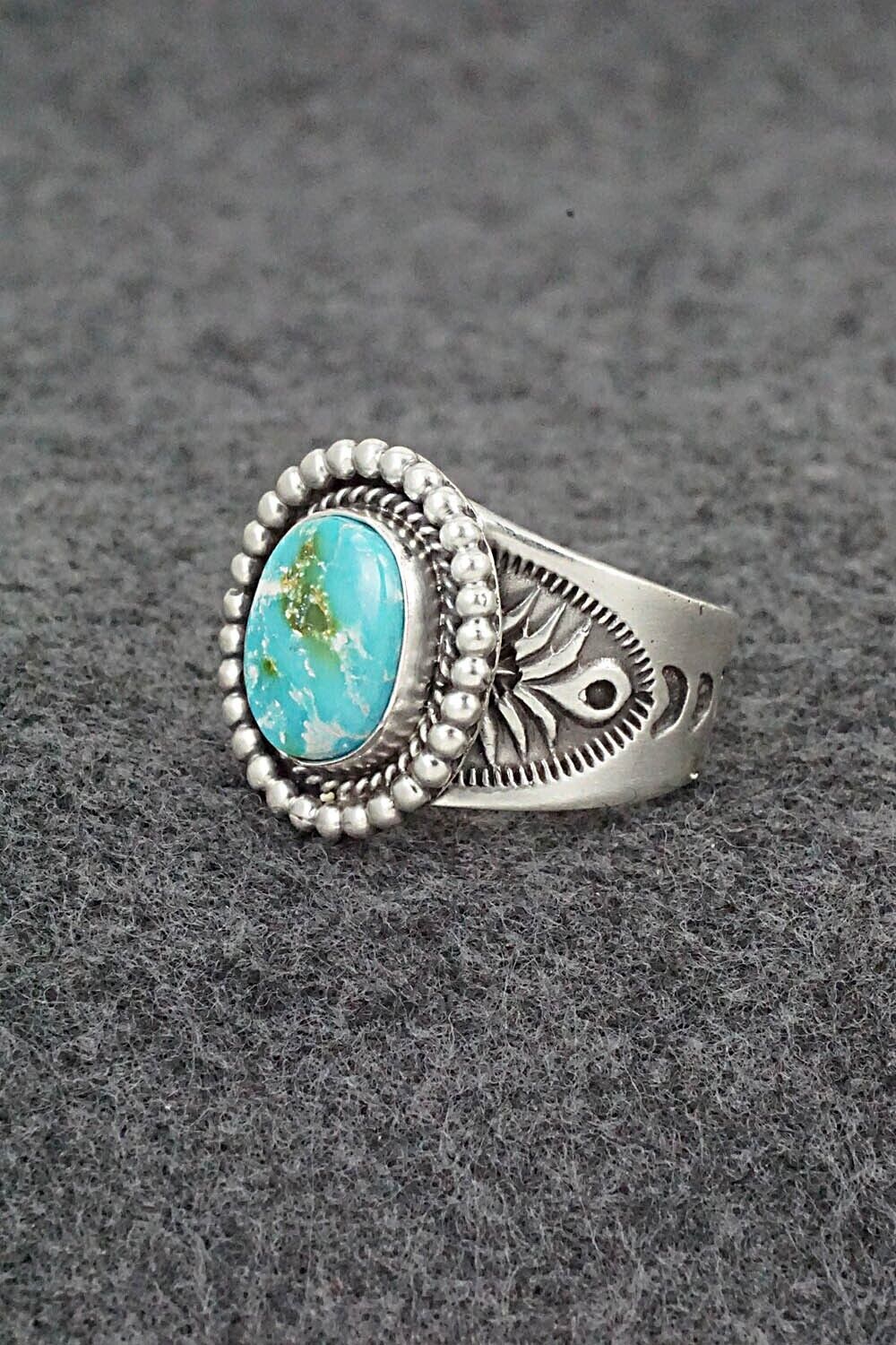 Turquoise & Sterling Silver Ring - Samuel Yellowhair - Size 9.5