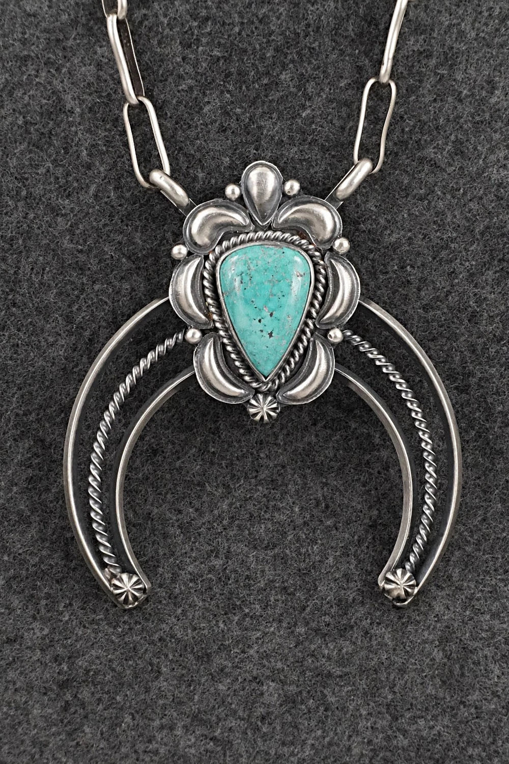 Turquoise & Sterling Silver Necklace - Raymond Delgarito