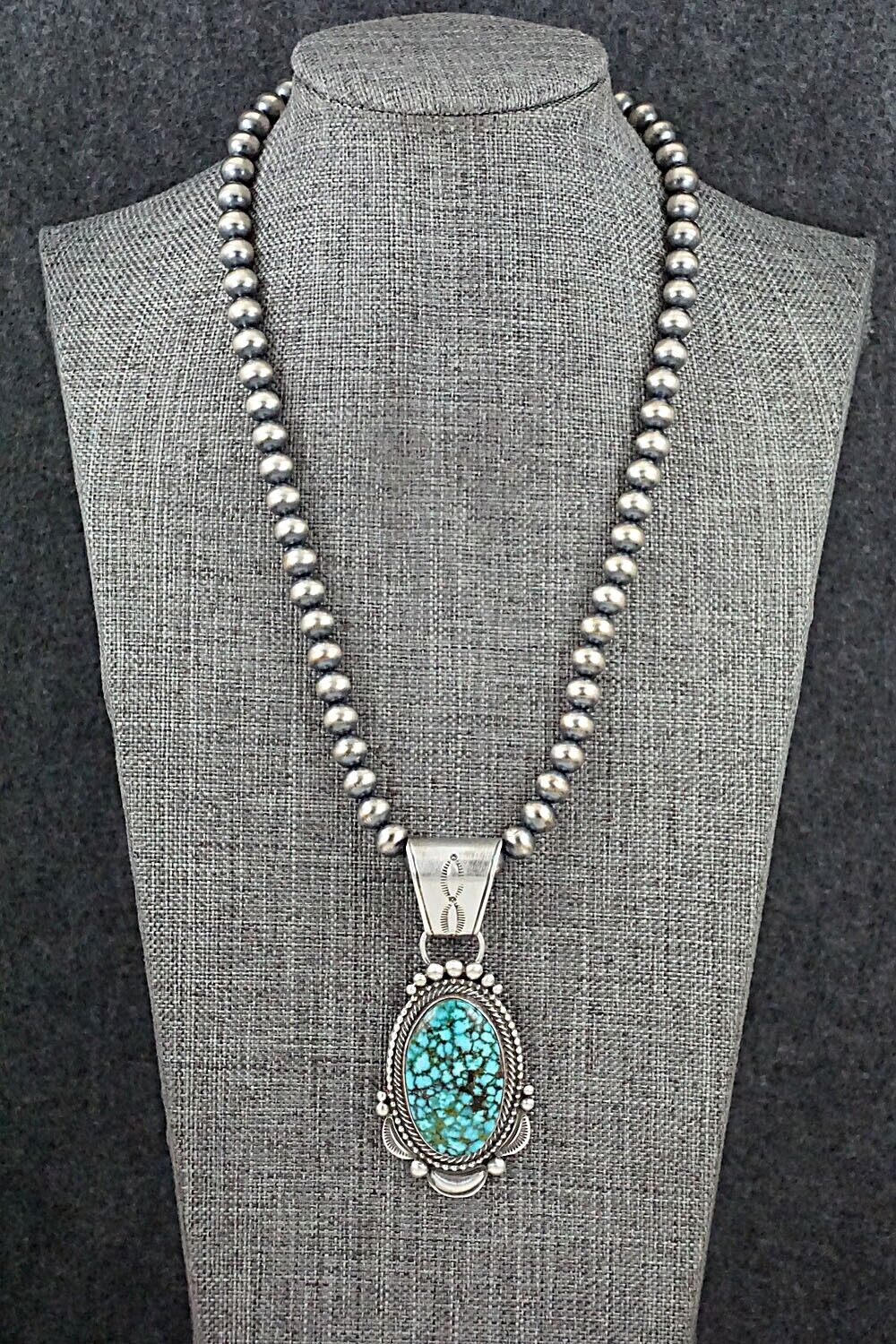 Turquoise & Sterling Silver Necklace - Tom Lewis