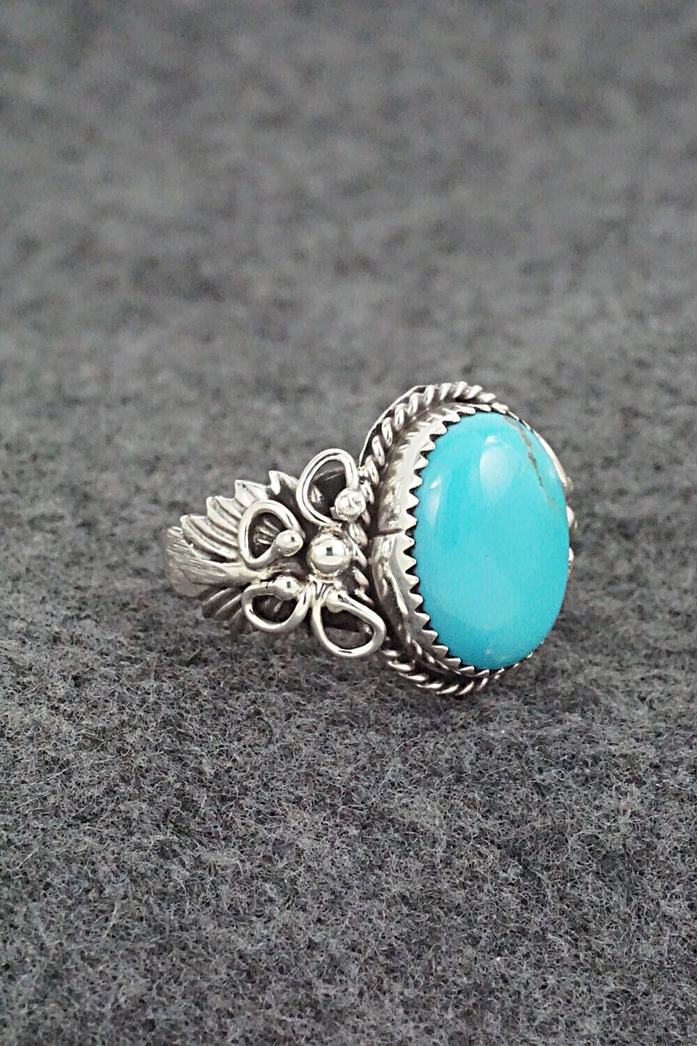 Turquoise & Sterling Silver Ring - Jeannette Saunders - Size 9