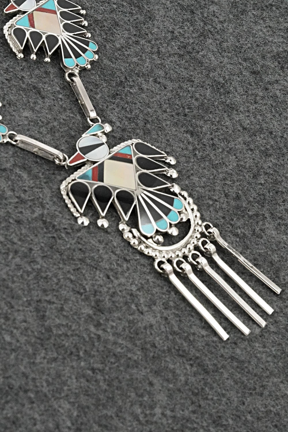 Multi-Stone & Sterling Silver Inlay Necklace Set - Adrian Wallace