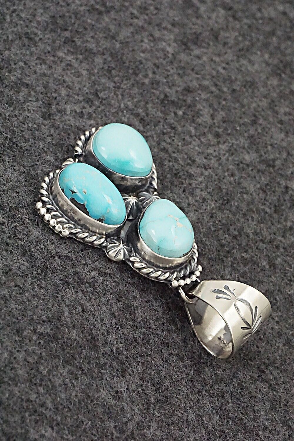Turquoise & Sterling Silver Pendant - Raymond Delgarito