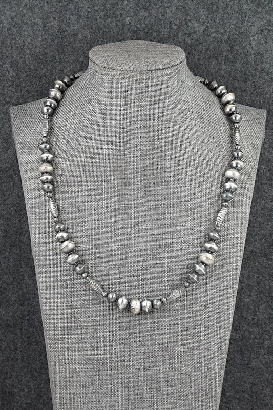 Sterling Silver Navajo Pearl Necklace 20" - Vintage