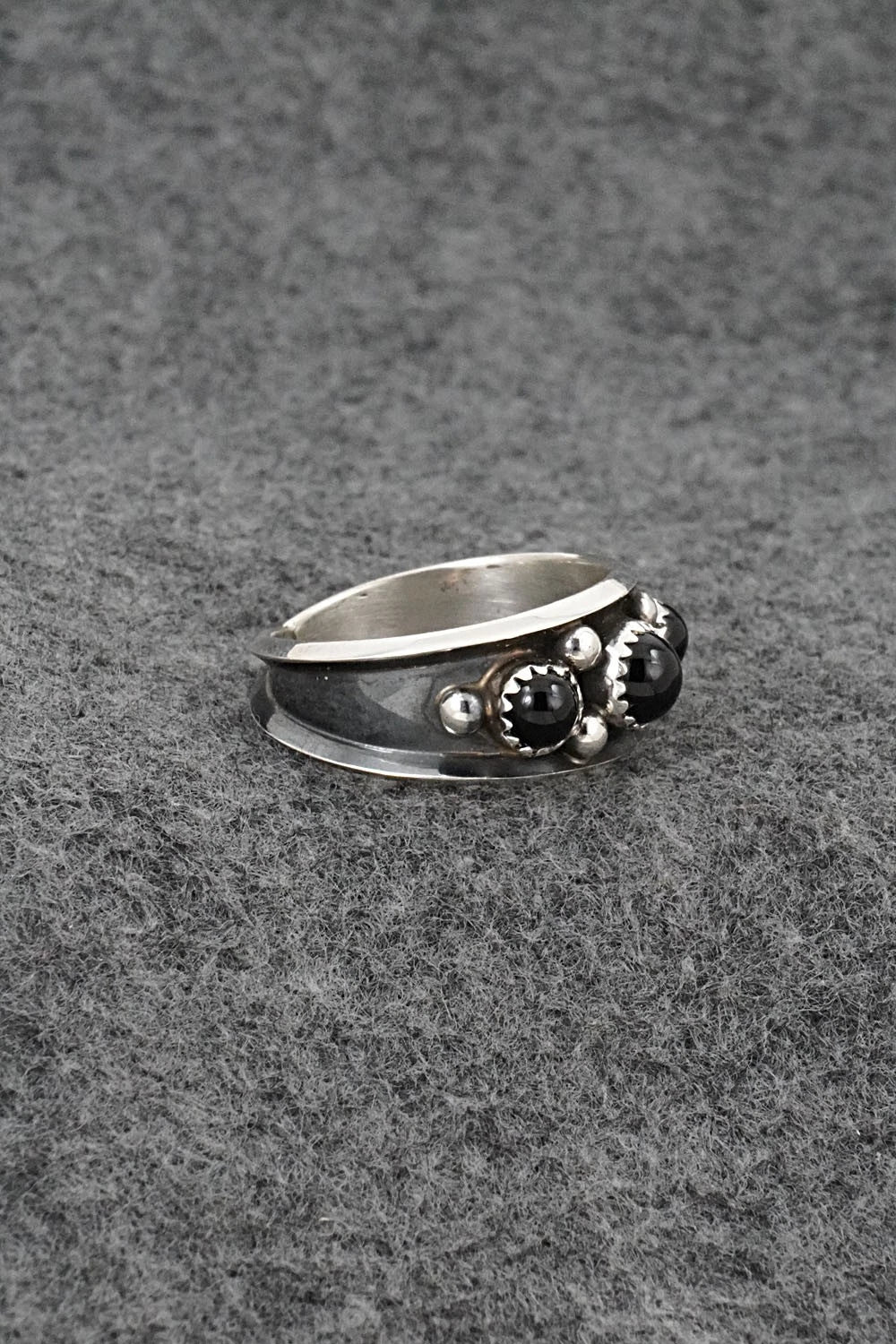 Onyx & Sterling Silver Ring - Paul Largo - Size 12