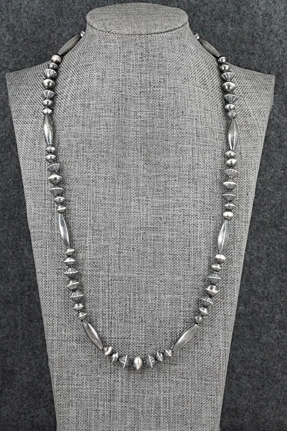Sterling Silver Navajo Pearl Necklace 23" - Vintage