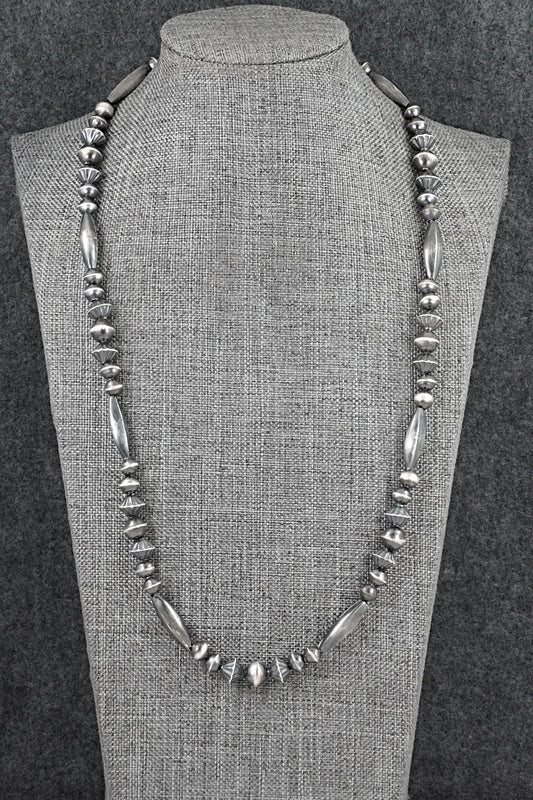 Sterling Silver Navajo Pearl Necklace 23" - Vintage