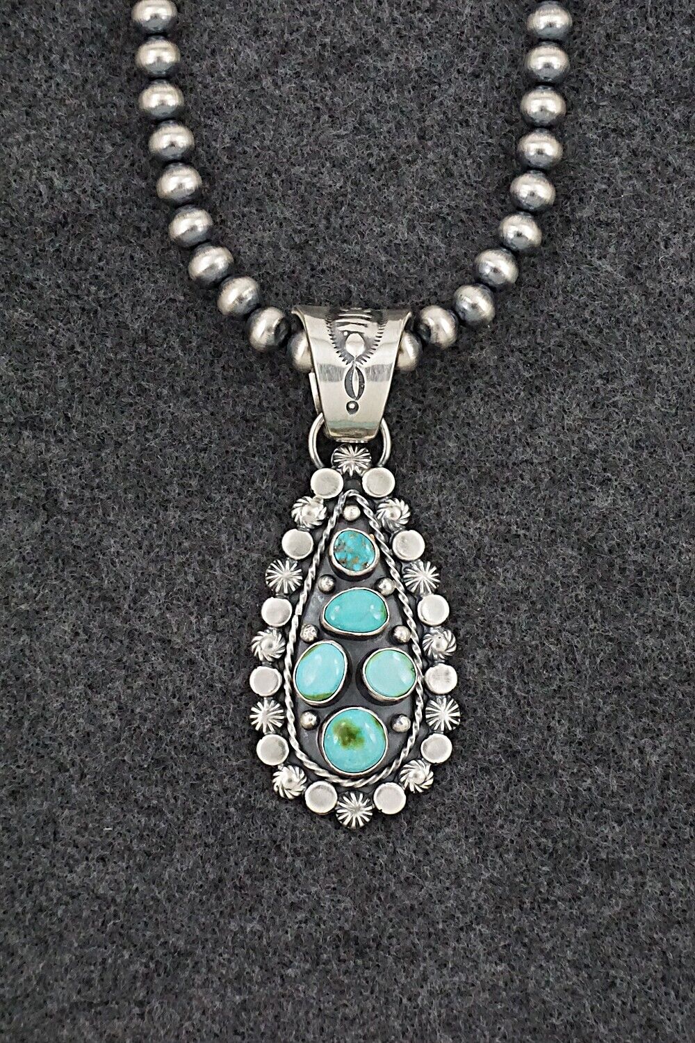 Turquoise & Sterling Silver Necklace - Adrienne Gordon