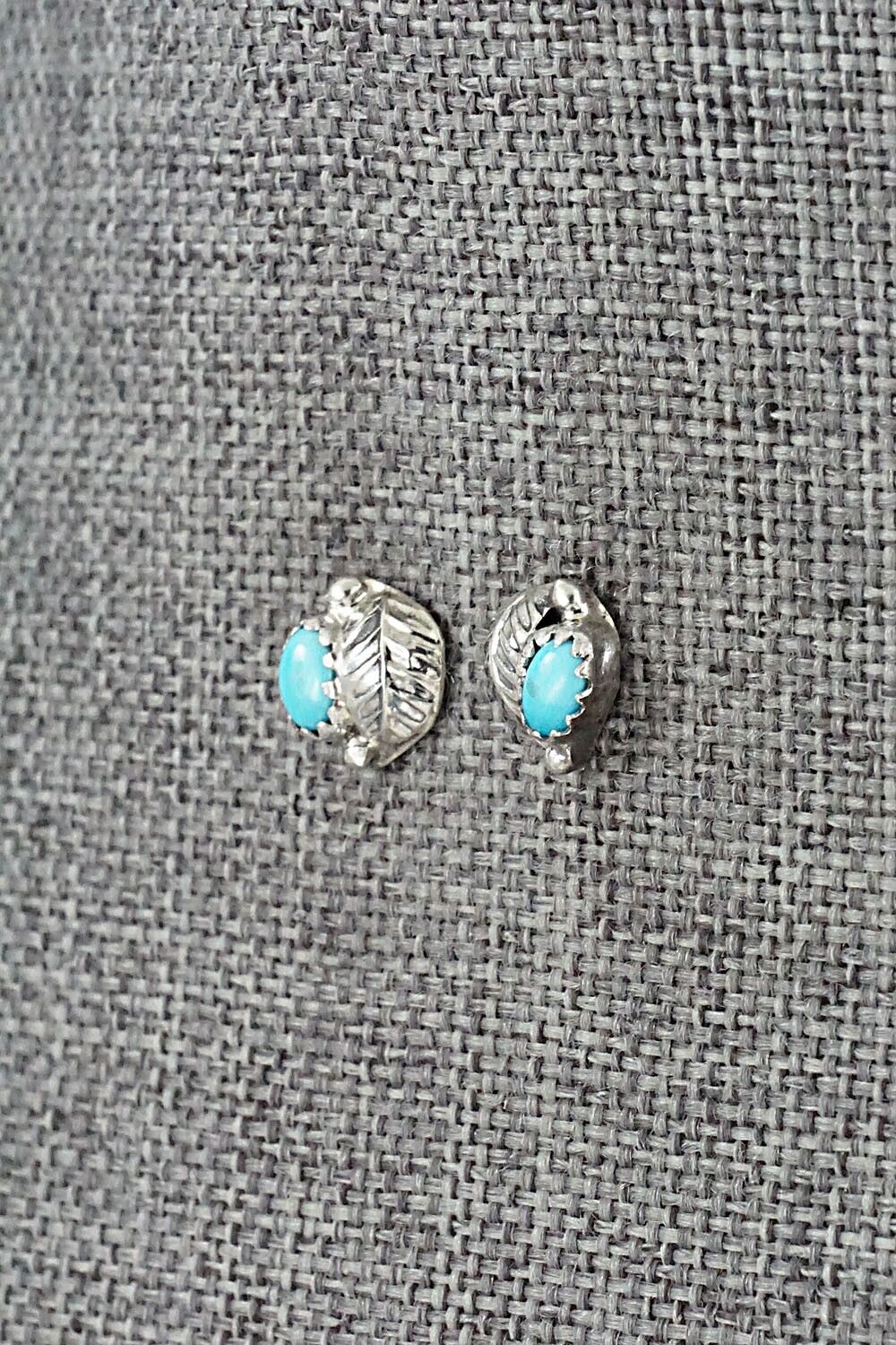 Turquoise & Sterling Silver Earrings - Roselene Joe