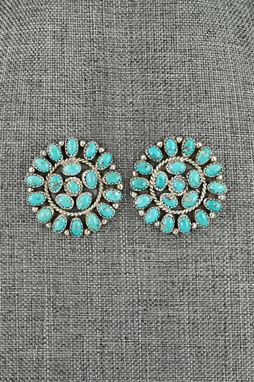 Turquoise & Sterling Silver Earrings - Eunice Wilson