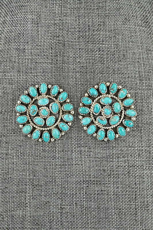 Turquoise & Sterling Silver Earrings - Eunice Wilson